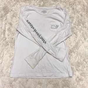 Vineyard Vine Long Sleeve Whale Graphic Pocket Tee